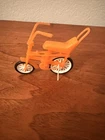Vintage 60s-70s Doll Bicycle Orange Plastic 3.5” Dawn Barbie Clone Accessory