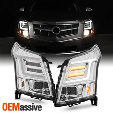 For 10-14 Cadillac SRX LED DRL Projector Headlight Sequential Headlamp Chrome