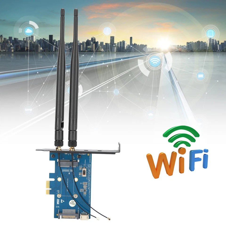 Wireless Dual Band Adapter With SIM Card Holder Mini PCI-E To PCI-E 1X Netwo Hot - Bild 3 von 4