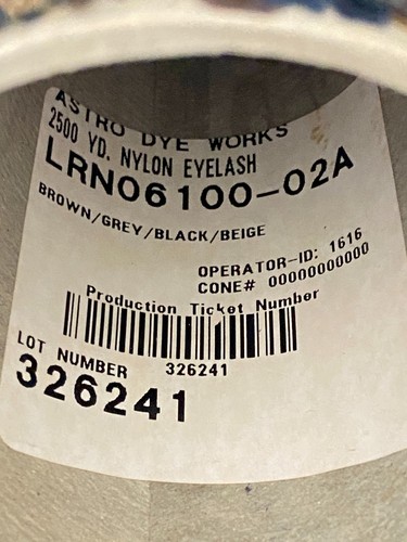 Astro Dye Works ~ Nylon Eyelash Yarn Cone ~ Brown Grey Black & Beige 1 lb 3.5 oz - Picture 5 of 5