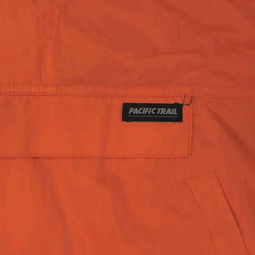 Vtg Pacific Trail Anorak Jacket Men’s L Orange Retro Windbreaker ’90s 1/2 Zip - Picture 4 of 16