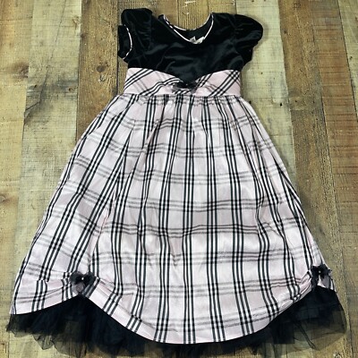 6x formal dresses Holiday Pink Girls dress size black velvet Bodice Excellent Archived Made Active