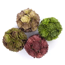 Set of 8 Assorted Artificial 2" Sedum Succulent Balls
