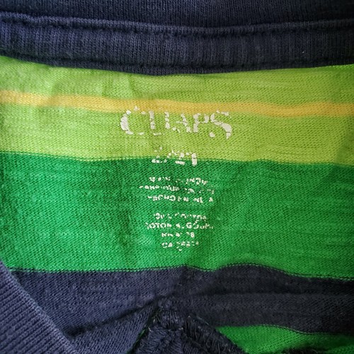 Blue, Yellow & Green Stripe Shirt Short Sleeve Size 2T 100% Cotton Boy Toddler - Foto 4 di 5