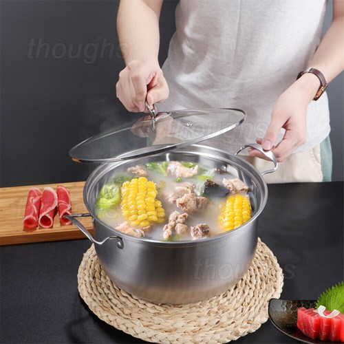 3/11/12/18PCS Non Stick Stainless Steel Cookware Cooking Pot Pan With Lids Sets - Picture 8 of 22