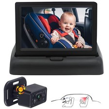 Baby Car Camera for Backseat-HD 720P 4.3 inch Monitor with Night Vision 360  ...