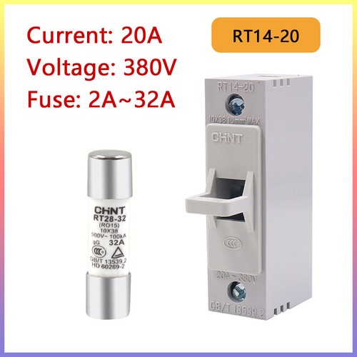 Keramiksicherung + Rundkappensockel, 10*38mm Sicherungskern mit Sicherungssockel 2A-32A RT14-20 - Bild 1 von 9