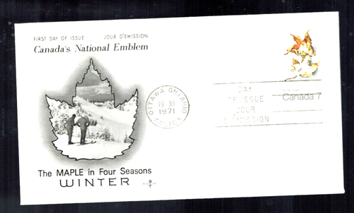 FDC-1880**Canada 1971 FDC* 7c Maple- National Emblem* Rose Craft Cachet - Picture 1 of 2