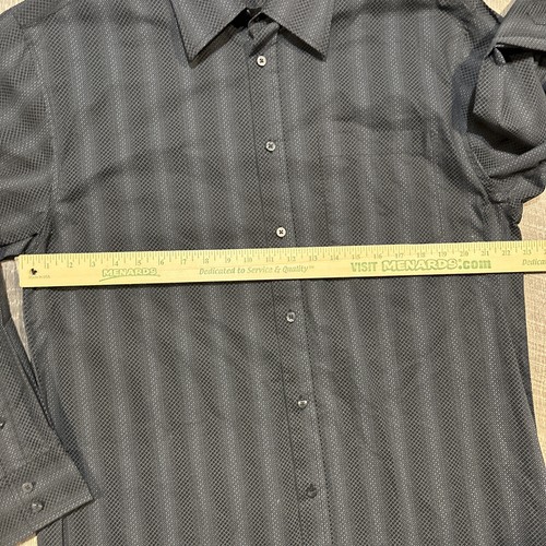 Eighty Eight Platinum Dress Shirt Mens Sz XLarge Black Long Sleeve Button Front - Picture 3 of 7
