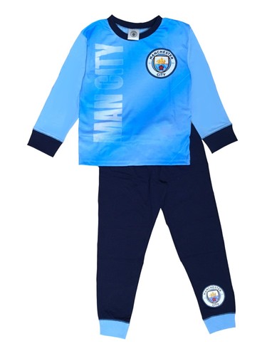 Boys Manchester City Pyjamas Set Blue Size 4-12 Years Long Sleeve Football PJs - Picture 4 of 6