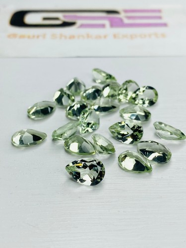 Green Amethyst Faceted Pear Cut Loose Gemstone 9x6 MM Calibrated Size 1 Pcs DG5 - Picture 2 of 8