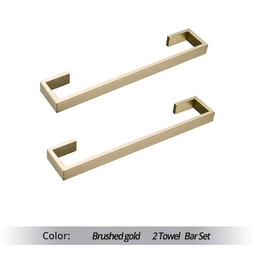 Brushed Gold Bathroom Accessories Set Stainless Steel Toilet Roll Holder Wall - Picture 31 of 35