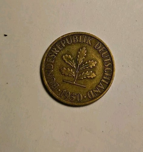 1950 D GERMANY 10 PFENNIG COIN  - Picture 1 of 2