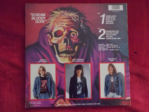 Death - Scream bloody gore klasse UK Under one Flag LP FLAG 12 RE - Imagen 5 de 5
