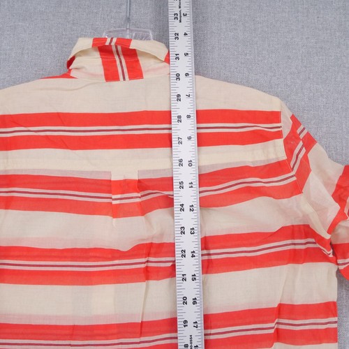 J. Crew Top Womens XS Extra Small Orange Beige Striped Collared Tunic Blouse - Picture 10 of 10
