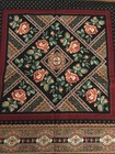 Cranston Vip Print Pillow Squares Black Burgundy Gray Roses Floral 2 & 3/8 Yards