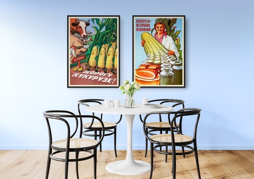 Soviet corn, USSR, 1955 — Soviet vintage poster, kitchen prints, retro art print - Picture 2 of 15