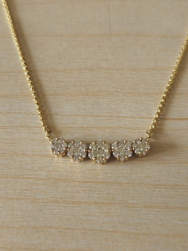 Florale Halskette Brillianten, 5 Blüten ca. 0.8 ct | 585/14K | Goldkette - Bild 8 von 11