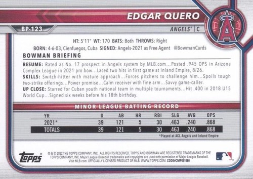 2022 Bowman Prospects #BP-1—BP-150 (Pick from List) 1st Bowman - Picture 251 of 305