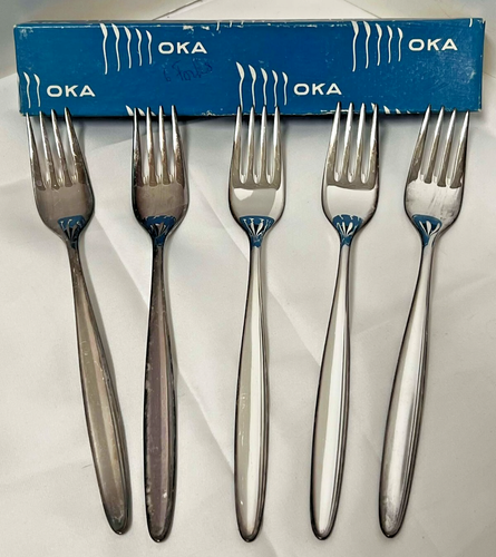 Vintage German OKA 90-45 Silverware 29 Pc. Set Silver Plated Forks Spoons - Picture 3 of 8