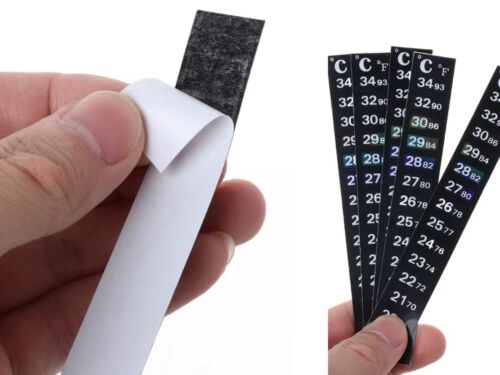 5 PIEZAS Pegatinas Termómetro Cristal Líquido Tiras de Monitoreo de Temperatura de Acuario - Imagen 2 de 3