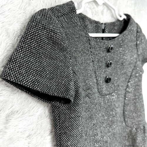 Zara Girls Dress Holiday Christmas Sparkly Lined Pullover Zip Wool Blend Sz 4/5 - Picture 3 of 13