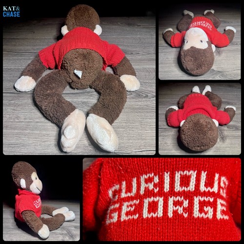 1988 Curious George 17" Plush Crochet Red Sweater Vintage Eden Stuffed Animal - Picture 11 of 12