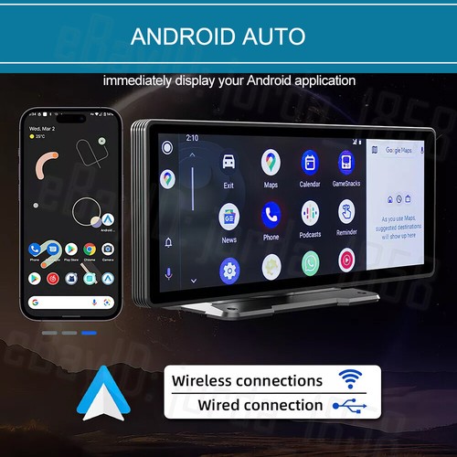 9" Portable Wireless Car Radio Carplay Auto HD Touch Screen Stereo For Android - Picture 5 of 12