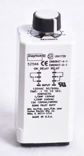 Dayton Time Delay Relay 5Z566 - Picture 2 of 5