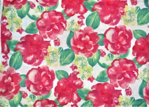 Spring Rose Curtain Valance Flower Roses Garden Leaf Leaves Pink White 42 x 14 - Picture 3 of 4