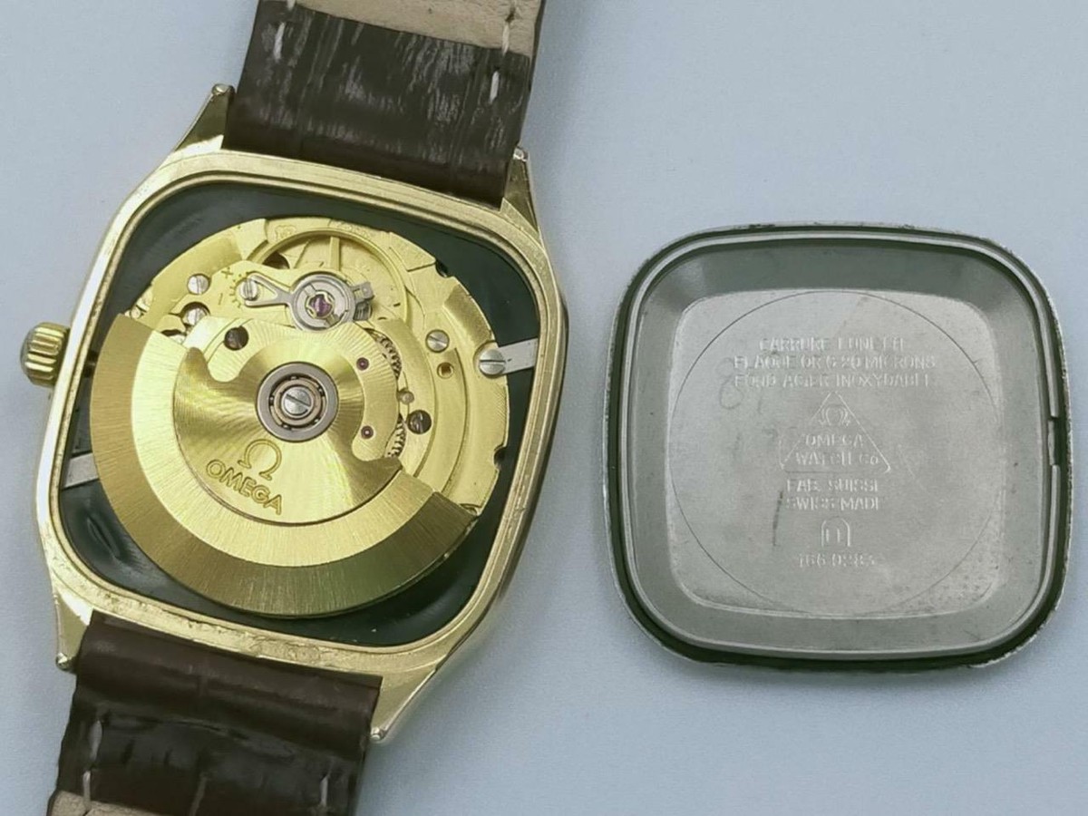 Authentic Omega Seamaster Square Gold-Plated Auto Men's Watch Ref