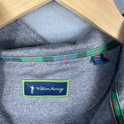 William Murray 1/4 Zip Golf Pullover Mens Large Gray Stretch Long Sleeve Golfing - Imagen 7 de 9