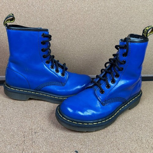 Dr Martens 1460 Boot in Royal Blue Patent Leather Size Womens 5 / EU 36