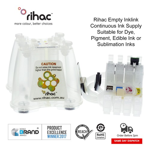 Rihac Empty Sublimation CISS for Epson Workforce WF-7610 WF-7620 252 cartridge - Picture 1 of 4