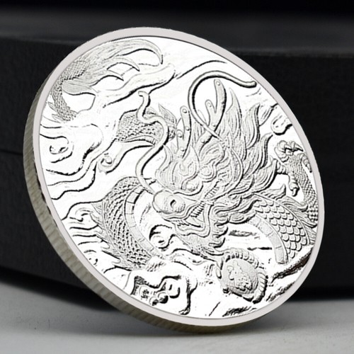 Chinese 12 Zodiac Silver Plated Coin Mythical Animal Dragon Memorial Medal Gift - Picture 8 of 12