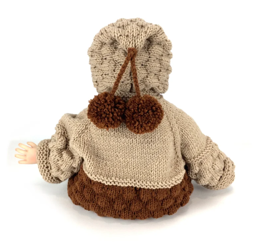 Alpaca wool hand knit baby sweater hooded Baby jumper Crochet cardigan