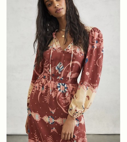 NWT Anthropologie Carmela Maxi Dress Large $228 L Bohemian Boho Cowgirl Rodeo - Picture 5 of 17