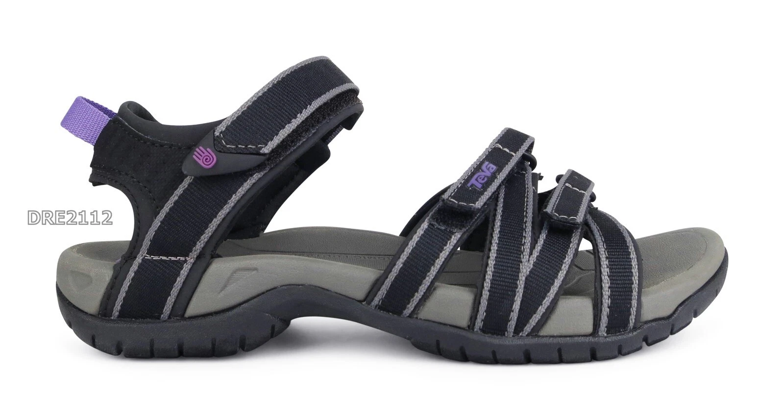 Teva Tirra Black Grey Purple Sandals Womens Size 10 -NEW-
