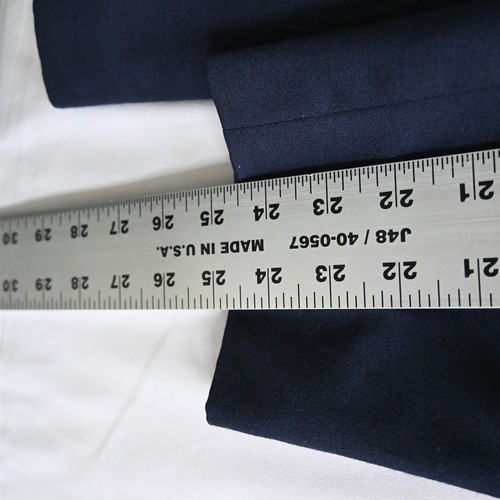 Vtg Oleg Cassini 42R Navy Blue Gold Button 100% Wool Blazer Jacket Sport Coat - Picture 9 of 12