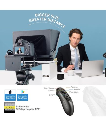 16 Zoll großer Teleprompter für alle Tablets (4-12,9 Zoll Tablet), Fernbedienung - Bild 2 von 6