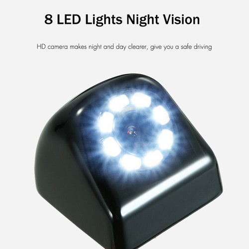 BLACK Car 8 LED Night Vision Waterproof Front/Side/Rear View Camera Backup White - Photo 14 sur 22