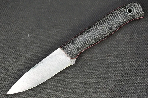 Fiddleback Forge Hiking Buddy by Andy Roy .13" 01 Blade, Full Oreo Burlap Handle