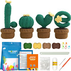 Crochet Kit for Beginners, 4 Pcs Potted Kits with Yarn, Step by Step Videos, Diy