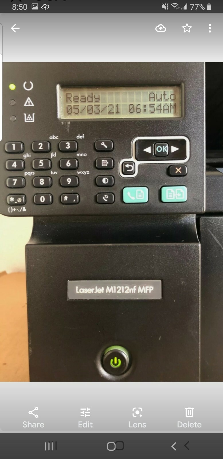 is hp laserjet m1212nf mfp wireless