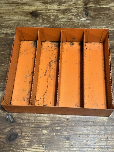 1 Vintage DORMAN PRODUCTS Orange Automotive Parts Heavy Steel Drawer Replacement - Picture 7 of 11
