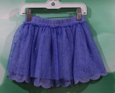 Matilda Jane Size 4 Girls Blue Elastic Waist Swiss Dots Three Layer Skirt