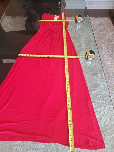 Loveappella Women's Red Rayon V-Neck Sleeveless Casual Long Maxi Dress Size XS - Picture 13 of 15