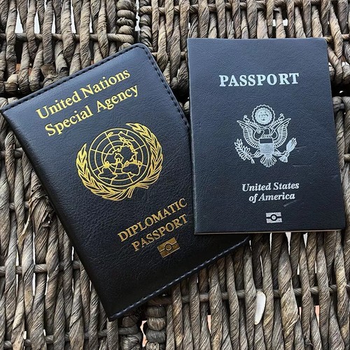 United Nations Leather Diplomatic Travel Case Black Passport Holder ID Storage - Picture 9 of 24