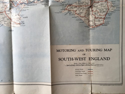 District Touring Map Bartholomew South-West England 4 miles to one inch 1941 - Picture 5 of 6