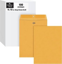 Quality Park 9 x 12 Clasp Envelopes with Deeply 9 x 12 Inches, Light Brown 